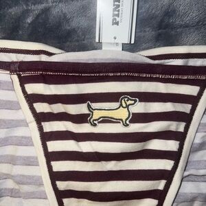 NWT PINK Victoria's Secret Striped String Bikini Panty